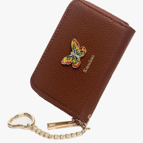 Knockno Butterfly Brown Accordion Wallet - Picture 1 of 7